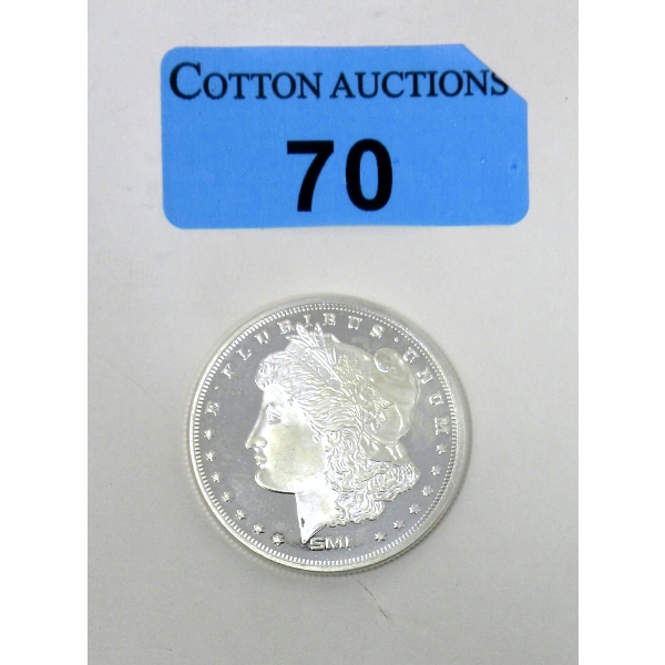 1 Oz .999 Silver Morgan Head Round 