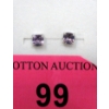 Image 1 : New Sterling Silver Amethyst Stud Earrings 