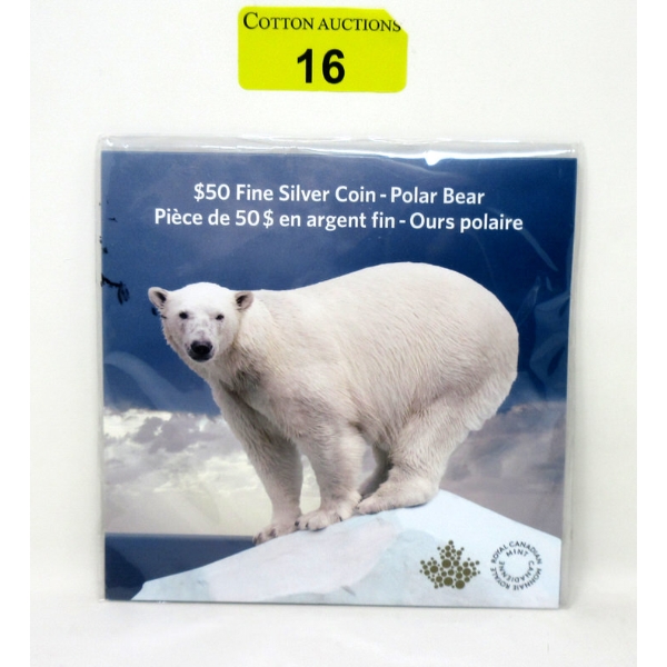 15.87 Gram .9999 Silver 2014 Polar Bear $50 Coin 