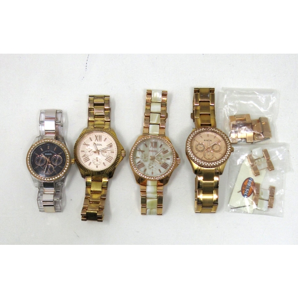 4 Assorted Fossil  Watches - Preowned - Nice Condition