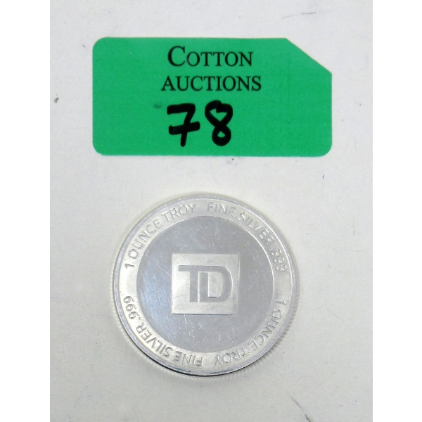 1 Oz .999 Silver TD Investor Round 
