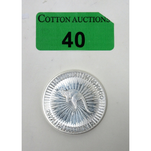 1 Oz .9999 Silver 2022 Australian Kangaroo Coin 
