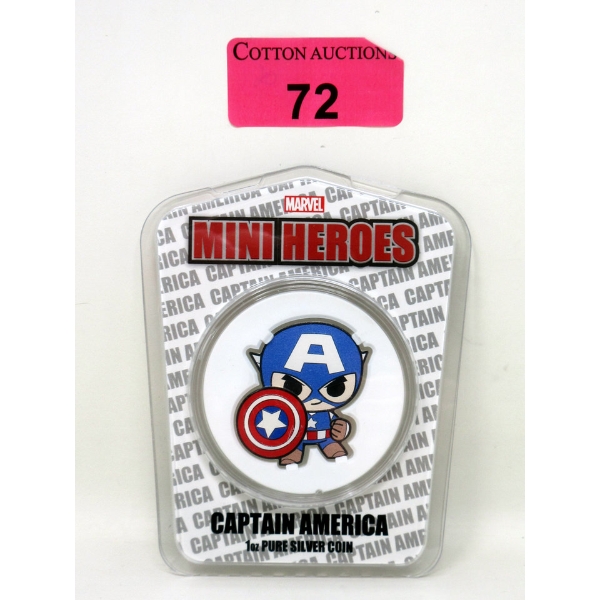Limited Edition 1 Oz .999 Silver 2021 Marvel Mini Heroes Captain America Coin 
