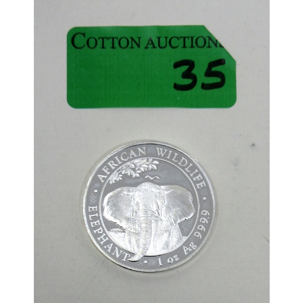 1 Oz .9999 Silver African Wildlife Elephant Coin 
