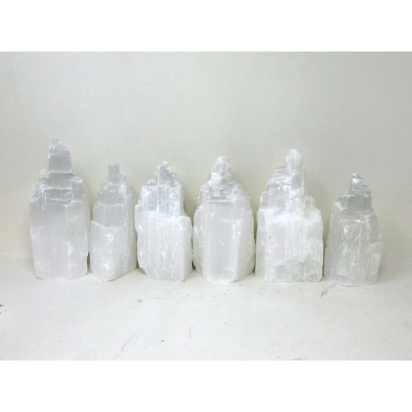 6 Selenite Healing Towers - Tallest is 7"
