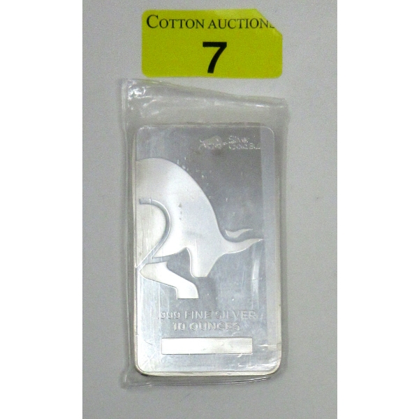 10 Oz .999 Silver Silver-Gold-Bull Bar 