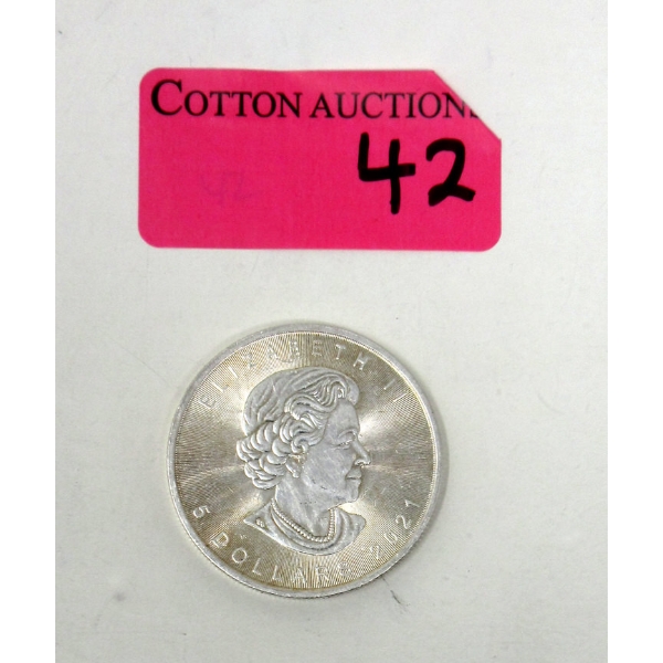 1 Oz .9999 Silver 2021 Maple Leaf Coin 