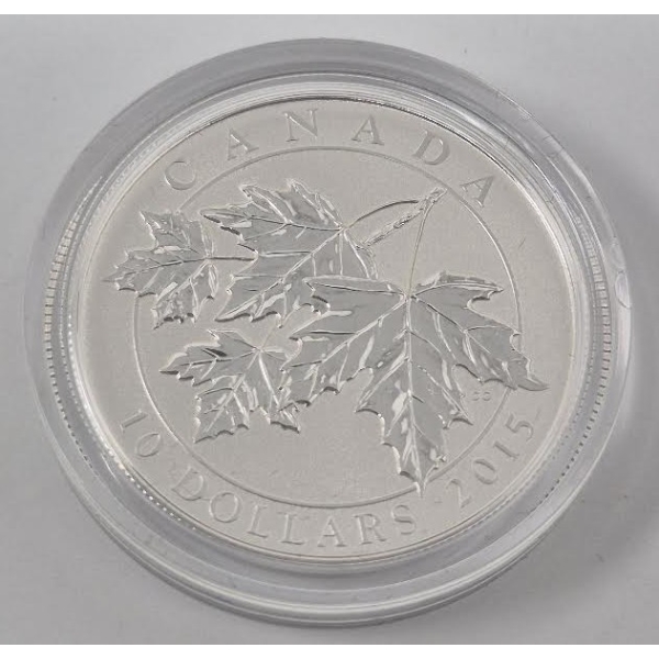 Half Oz .9999 Silver 2015 Maple Leaf $10 Coin