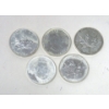 Image 2 : 5 x 1 Oz .9999 Silver 2011 Canada Maple Leaf Coins 