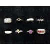 Image 1 : 8 Vintage .925 Silver Rings - Variety of Sizes