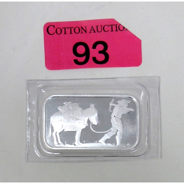 1 Oz .999 Silver Miner/Mule SilverTowne Bar 