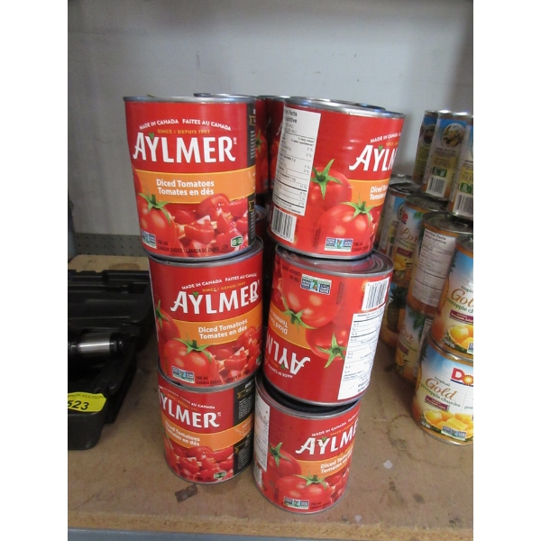 28 Dented Tins of Aylmer Diced Tomatoes