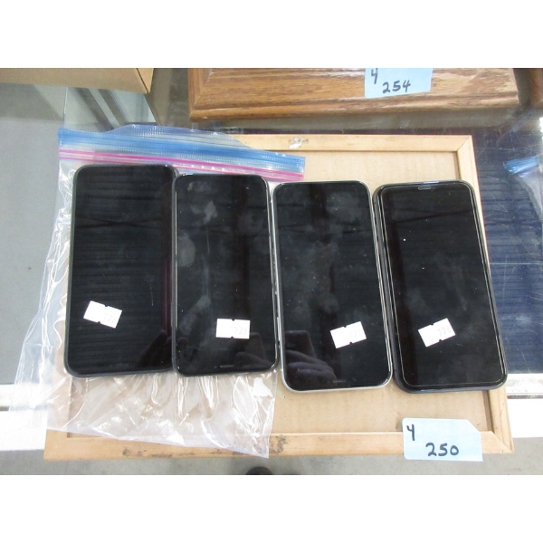 4 Assorted Preowned iPhones - As is