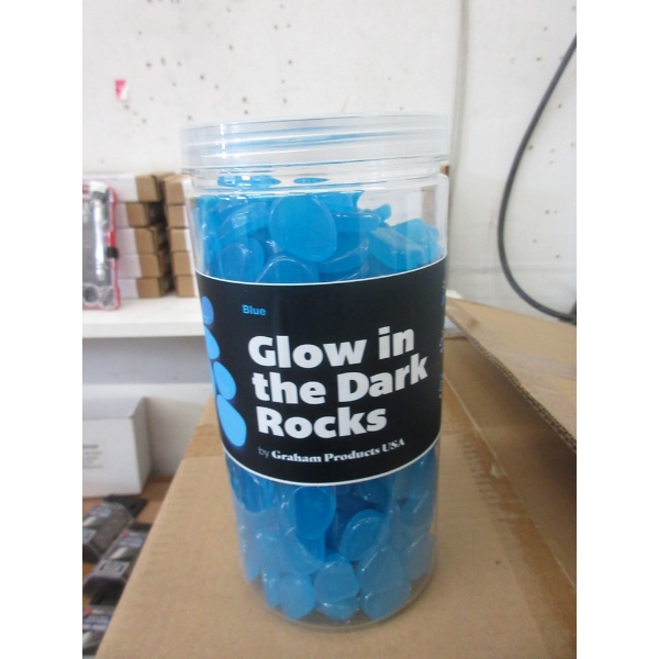 8 New 2 LB Containers of Blue Glow in the Dark Rocks