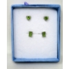 Image 2 : 2 Pairs of Sterling Silver 0.50 CTW Peridot Earrings