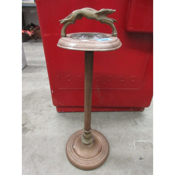 Vintage Metal "Greyhounds" Ash Tray Stand