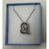 Image 1 : New Blue and White Diamond Heart Necklace