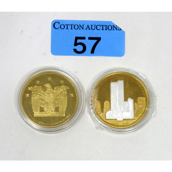 2 x 5th Anniversary Commemorative Sept 11 2001 Collector Rounds 