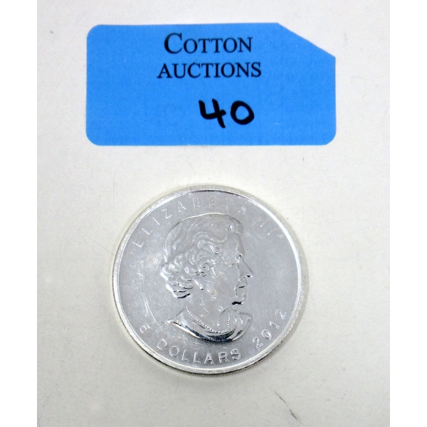 1 Oz .9999 Silver 2012 Canada Maple Leaf Coin 