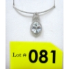 Image 1 : White Topaz & Diamond Sterling Silver Pendant 
