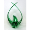 Image 1 : Mid-Century Green to Clear Art Glass Centerpiece