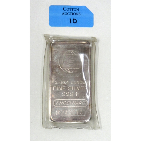 10 Oz .999+ Silver Large "E" Engelhard Bar  