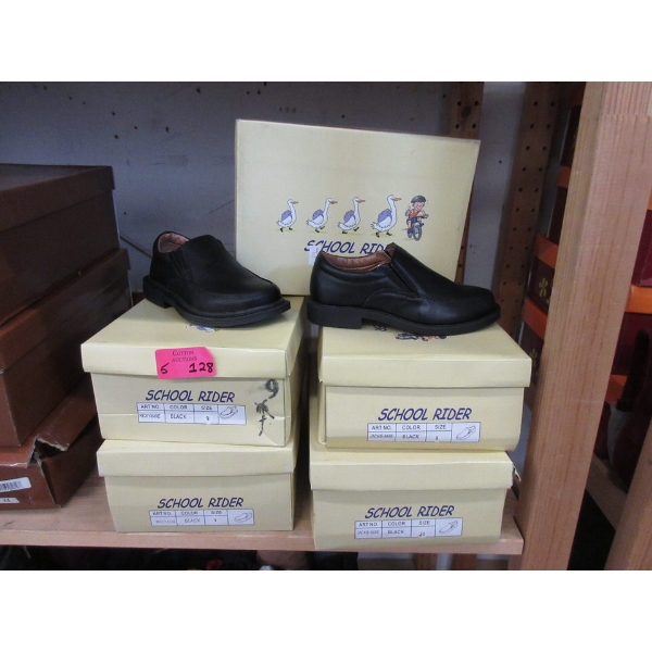 5 New Pairs of Little Boy's Black Dress Shoes in Boxes