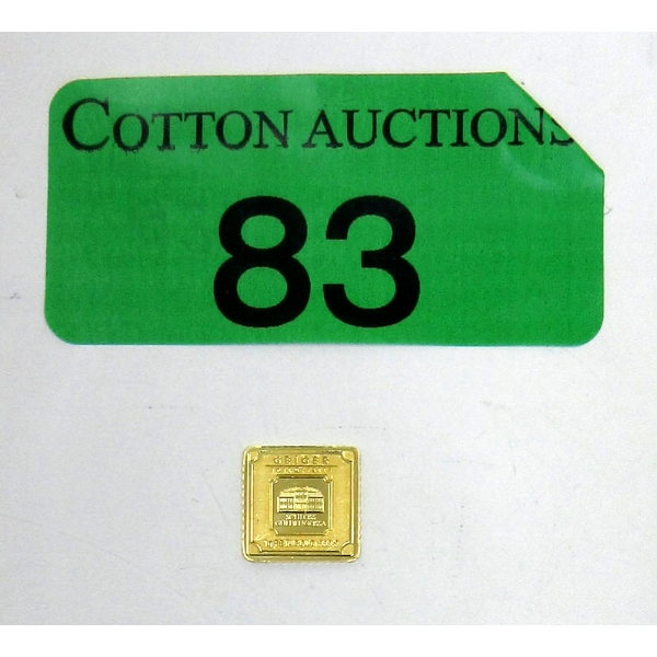 1 Gram .9999 Fine Gold Geiger Mint Bar 