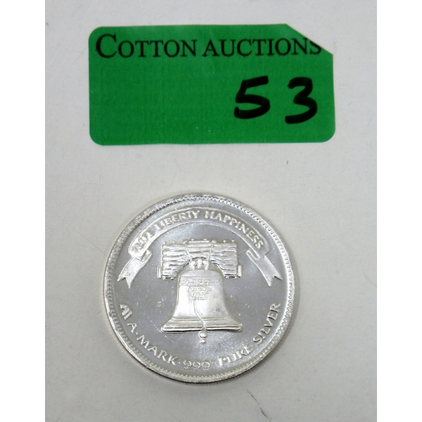 Vintage 1 Oz .999 Silver Liberty Bell Round
