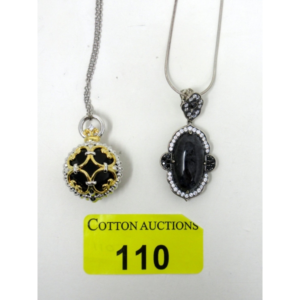 2 Sterling Silver Pendants on 18" Sterling Chains