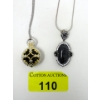Image 1 : 2 Sterling Silver Pendants on 18" Sterling Chains