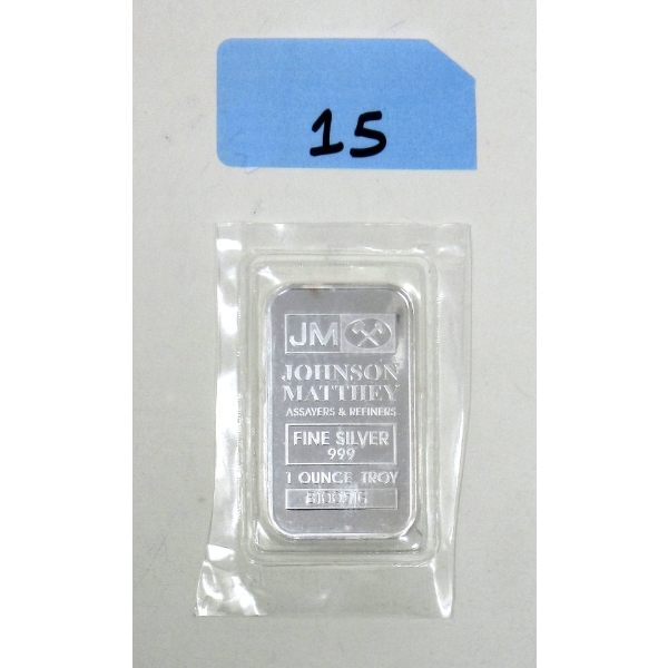 1 Oz .999 Silver Johnson Matthey Bar