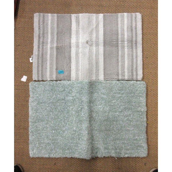 2 Bathmats - 1 Green and 1 Grey
