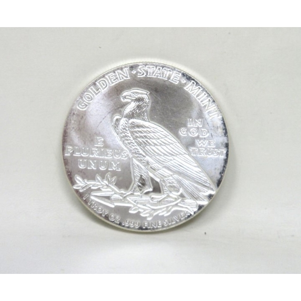 1 Oz .999 Silver Golden State Mint Eagle Round 
