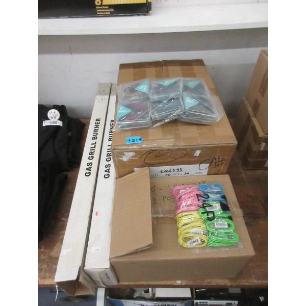2 Cases of Electronics Cables & 2 Gas Grill Burners