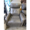 Image 1 : Grey Power Reclining Swivel Rocker - Bonded Leather