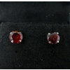 Image 1 : 14KT White Gold 2.20 CT Garnet Stud Earrings