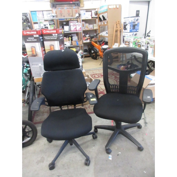 2 Black Office Chairs - Preowned - As Is 