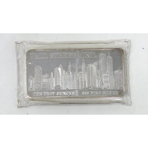 10 Oz .999 Silver Twin Towers Wall Street Mint Bar