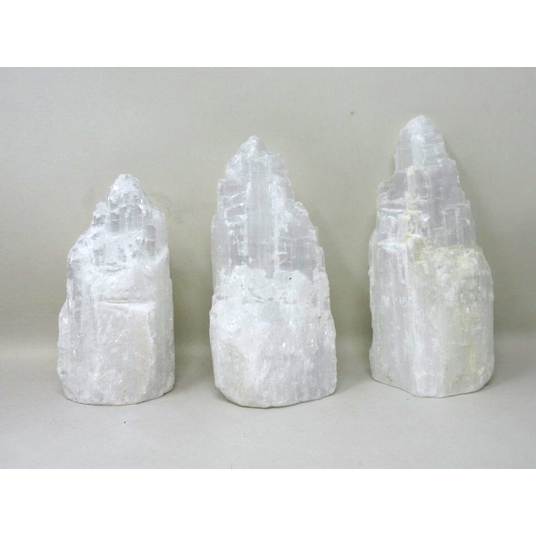 3 Selenite Crystal Healing Towers