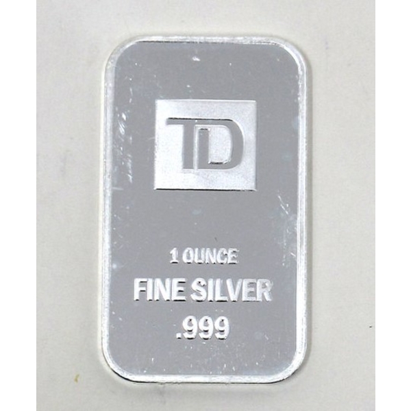 1 Oz .999 Silver TD Bank Investor Bar 