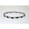 Image 1 : 7.8 CTW Blue Sapphire & Diamond Tennis Bracelet