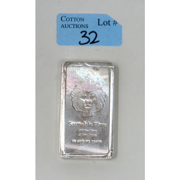 10 Oz .999 Silver Scottsdale Mint Stackable Bar 