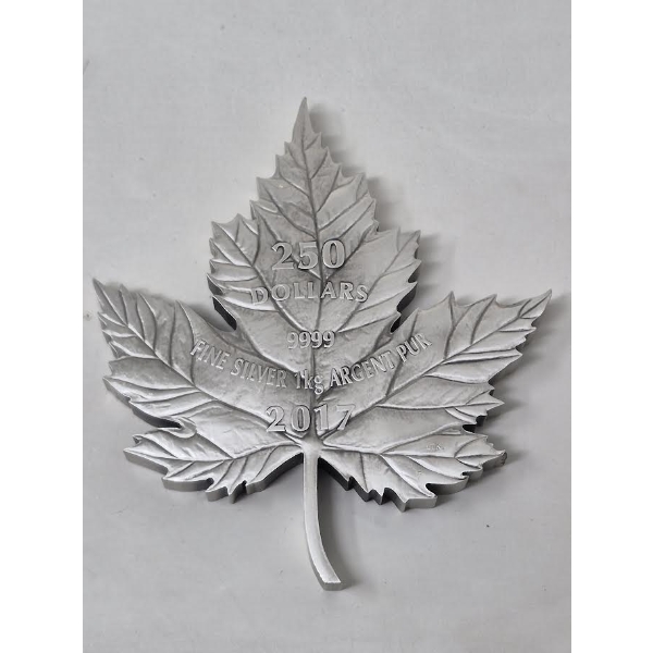 Rare 1 Kilo .9999 Silver 2017 Maple Leaf Forever $250 Coin 