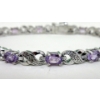 Image 2 : 6.02 CTW Amethyst & Diamond Tennis Bracelet 