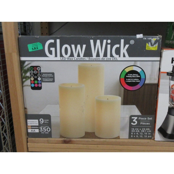 Glow Wick 3 Piece LED Wax Candle Set