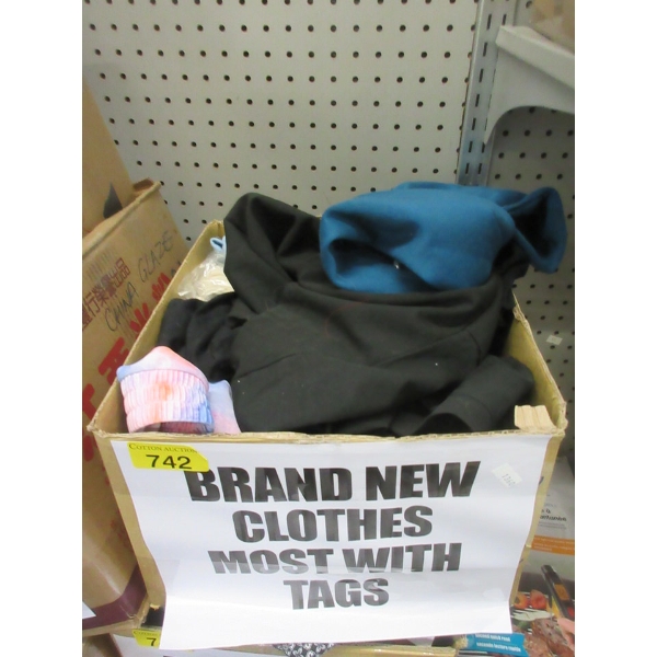 Box of Assorted New Clothing - Most with Tags