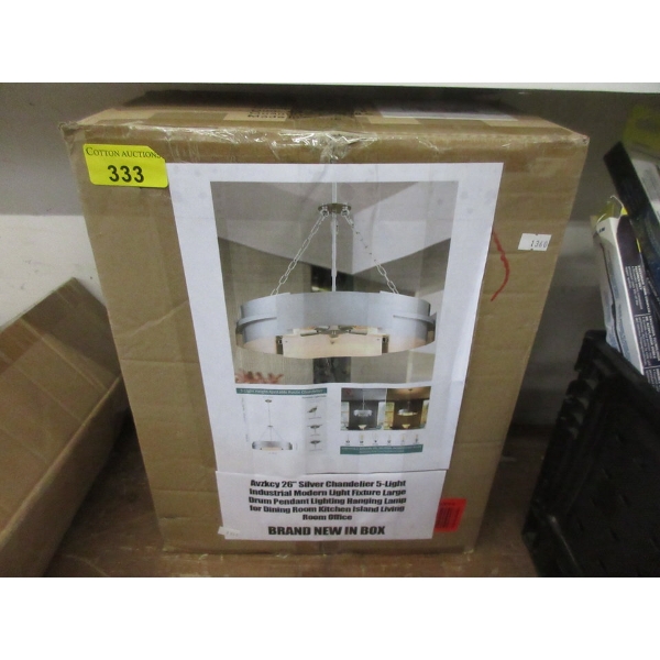 New Avzkcy 26" Silver 5 Bulb Chandelier