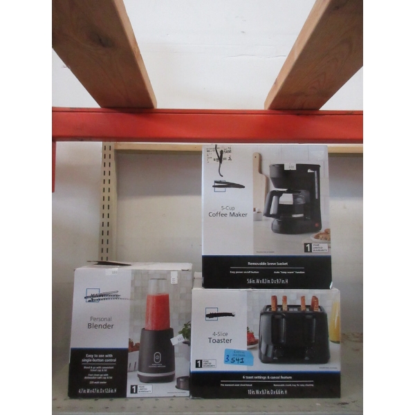 Mainstays Coffee Maker, Blender & 4-Slice Toaster