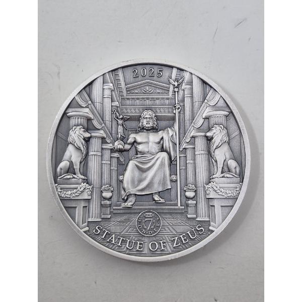 3.215 Oz/100 Gram .999 Silver Statue of Zeus Coin 
